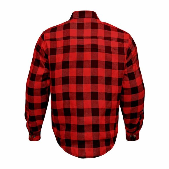RIDERACT® Western Style Flannel Shirts Checked Red Men Shirt With CE Armors - Picture 3 of 8